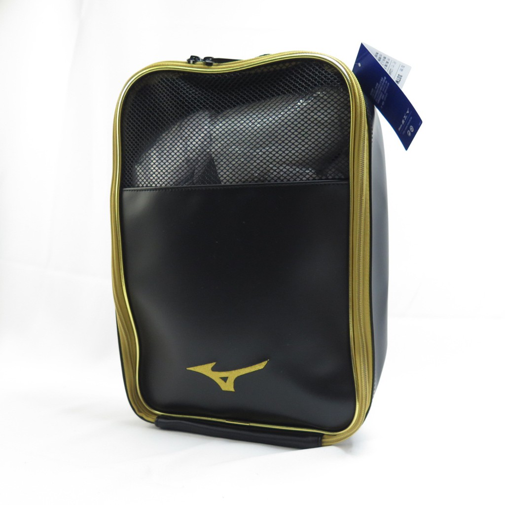 MIZUNO 手提包 鞋袋 33TM120109 黑x金黃 22X11X32.5cm 約7.9L【iSport商城】