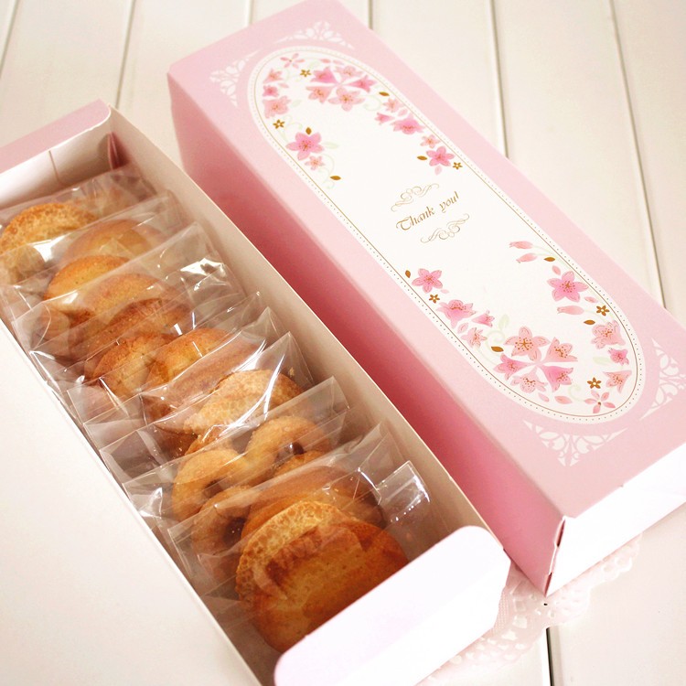 3粒80g長方形粉紅馬卡龍餅乾盒子包裝盒小西點零食包裝月餅盒#1036