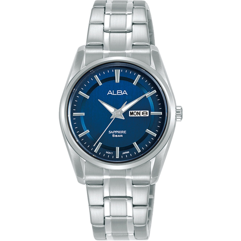 ALBA 雅柏 簡約時尚女錶29mm 藍色 鋼帶錶 (AN8037X1)