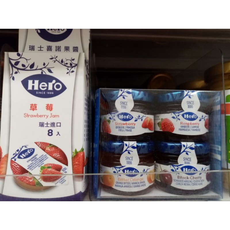 Hero喜諾草莓果醬組14.2gX8入/4種水果口味28.3gX4瓶、盛美家草莓果醬14gX12入