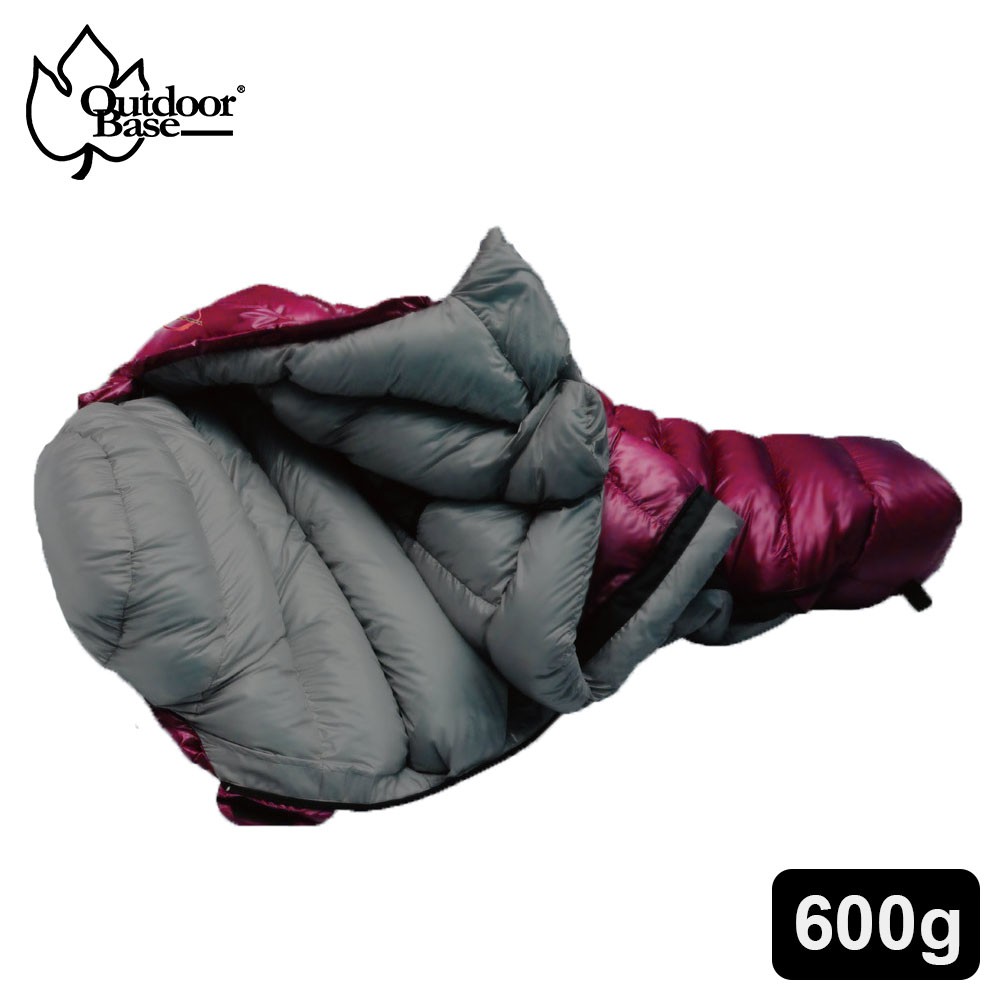 【Outdoorbase】SnowMonster頂級羽絨保暖睡袋(酒紅色)24677