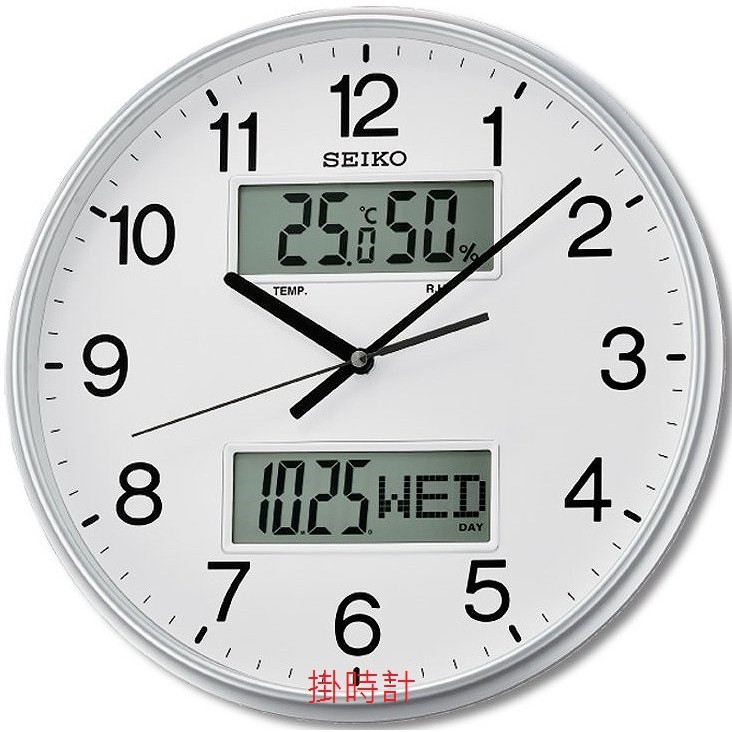 掛時計【SEIKO】日本 精工 SEIKO 雙顯 溫濕度.月日星期靜音 掛鐘 時鐘 QXL013 QXL013S