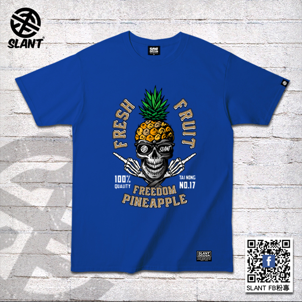SLANT 台灣鳳梨T恤 FREEDOM PINEAPPLE 自由的鳳梨 台農17號 支持MIT 短袖T恤 水果T恤