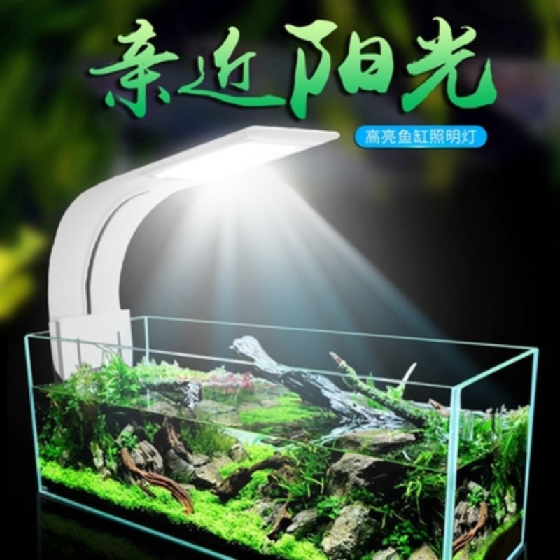 魚缸led夾燈超薄高亮水草燈照明防水全光譜水族箱支架燈迷你節能 蝦皮購物
