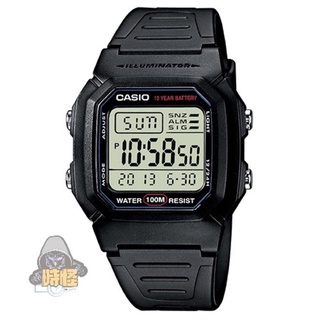 【CASIO】臺灣卡西歐公司貨 十年電池 簡約大字幕 數位防水電子錶 100米防水(W-800H-1A)