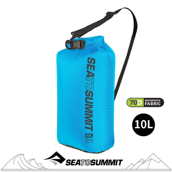 【Sea to Summit 澳洲 70D 可揹負式輕量防水收納袋10L《藍》】ASBAG10LBL/防水袋/悠遊山水