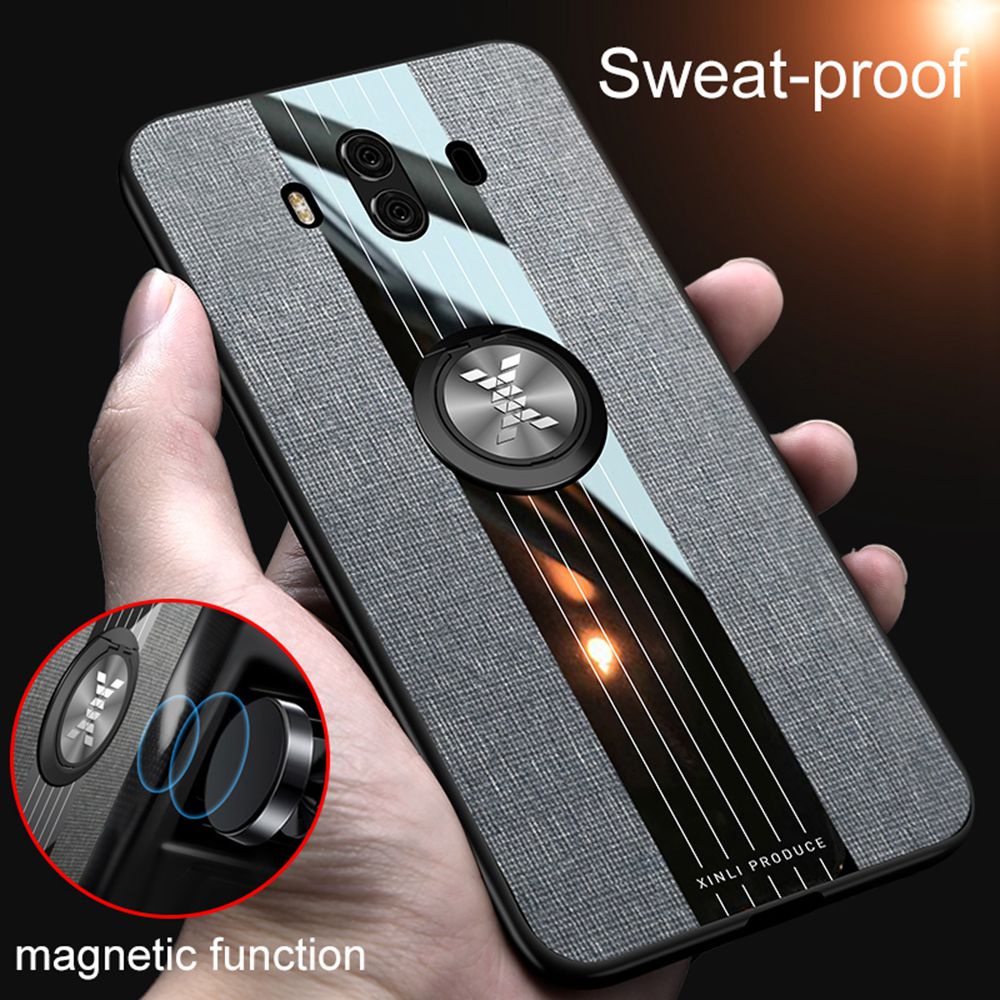 時尚 布紋殼 華為 Huawei Mate 10 Pro 手機殼 Mate10 保護殼 磁吸車用指環支架 散熱