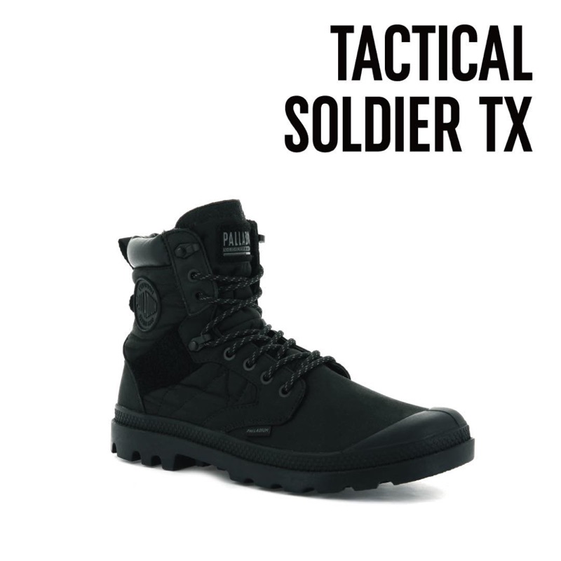 PALLADIUM TACTICAL SOLDIER TX 黑色 靴子 拉鍊 拼接 男 06484-008