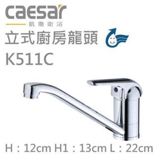 附發票 Caesar 凱撒 K511C 立式廚房混合龍頭(原廠全配)水龍頭 廚房 流理台 凱撒511 凱撒 k511