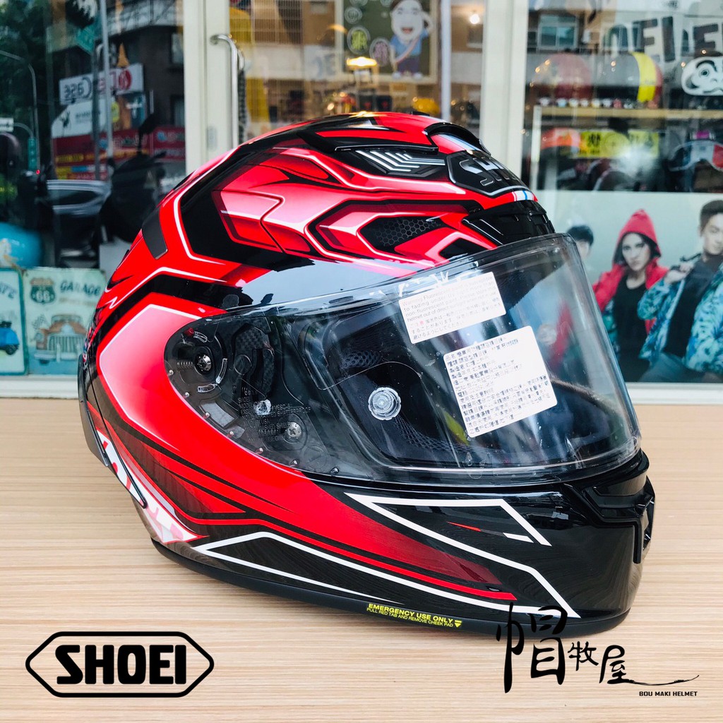 帽牧屋 日本shoei X14 Aerodyne Tc 1 全罩式安全帽進口帽選手帽公司貨黑 紅 蝦皮購物