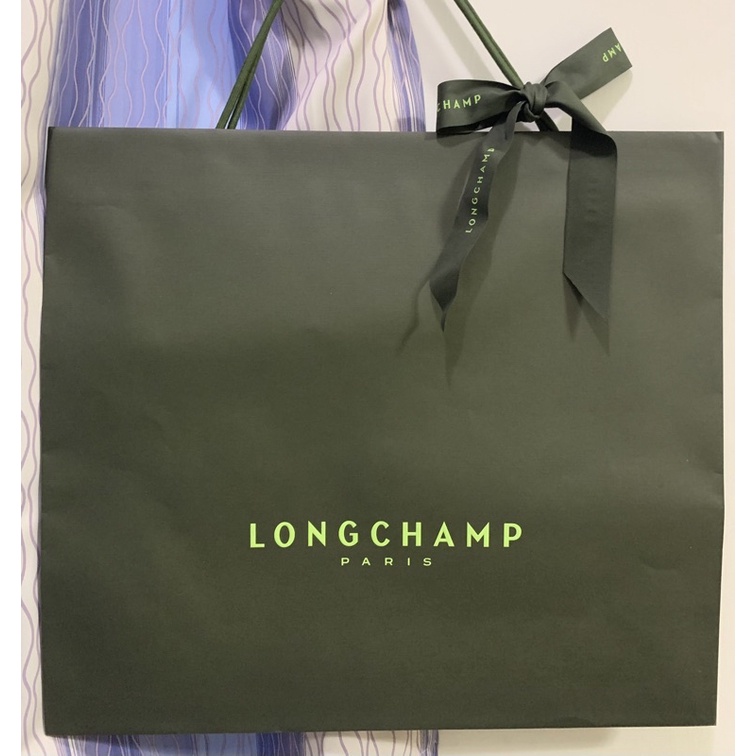 Longchamp 專櫃大提袋 紙袋 42*35cm 附緞帶
