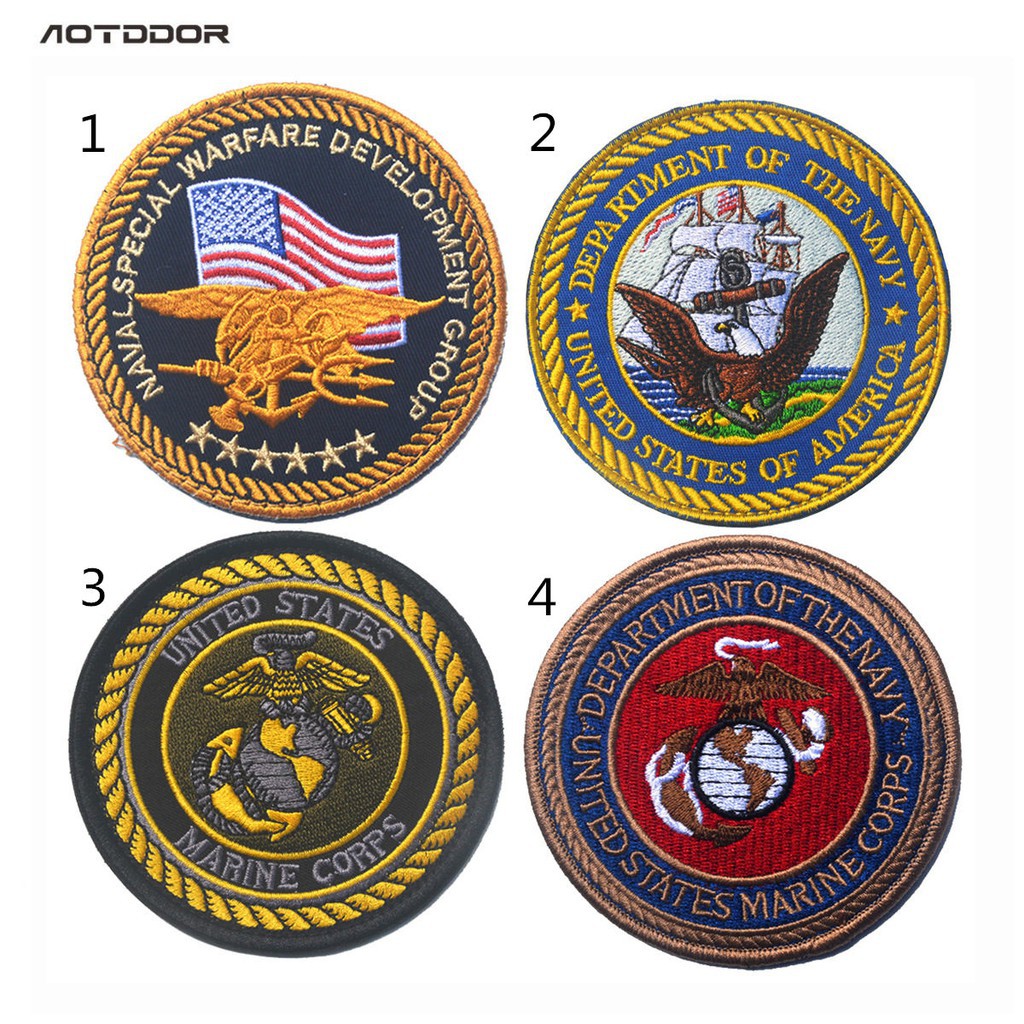美國海軍陸戰隊usmc刺繡戰術軍事補丁徽章臂章布章魔術貼魔鬼氈9 5cm 蝦皮購物