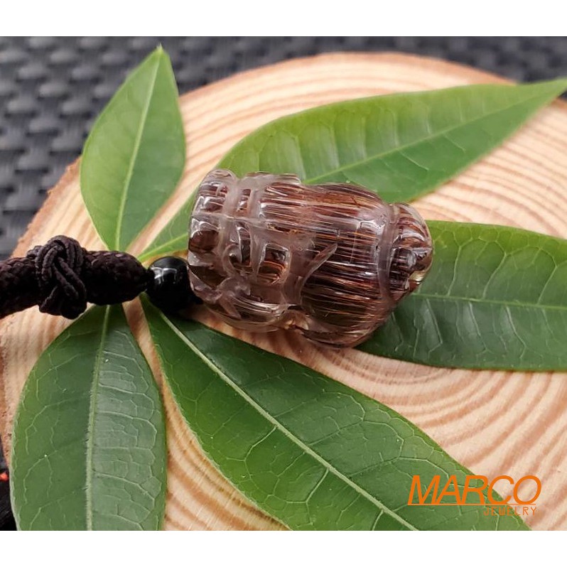 【MARCO寶石】紅銅鈦貔貅 墜子138 吊墜 墜飾 貔貅 天然水晶 鈦晶 發晶 紅銅鈦 晶體透亮 開運招財