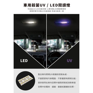 【三寶購】車用UV Led閱讀燈 可自由切換 紫外線燈 防疫 車內照明燈 後備箱燈 雙尖燈 T10 驗鈔 殺菌 消毒