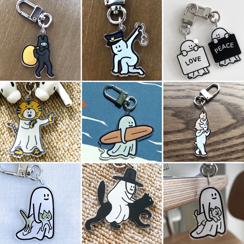 品牌合作 Percentage 鬼魂吊飾 幽靈鑰匙圈 兔子吊飾 幽靈吊飾 吊飾 幽靈吊飾 鬼魂鑰匙圈 衝浪鬼魂