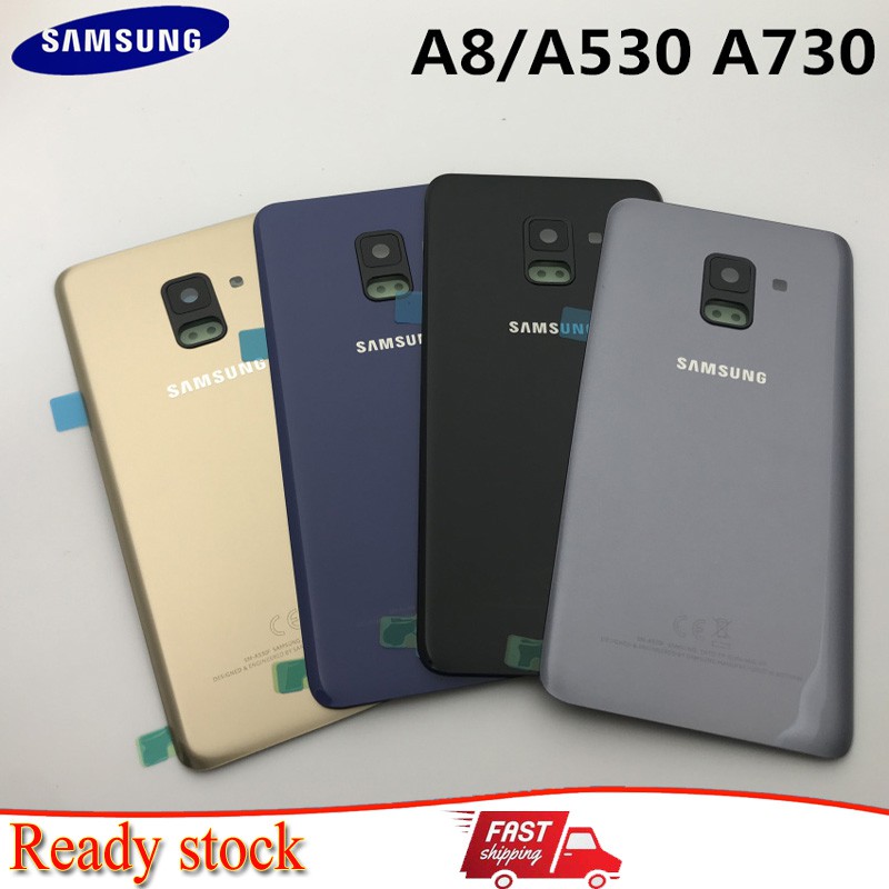 適用於三星Galaxy A8 A530 玻璃背蓋 A8+ A730 電池後蓋  電蓋 外殼更換 帶背膠鏡頭框 鏡片 現貨