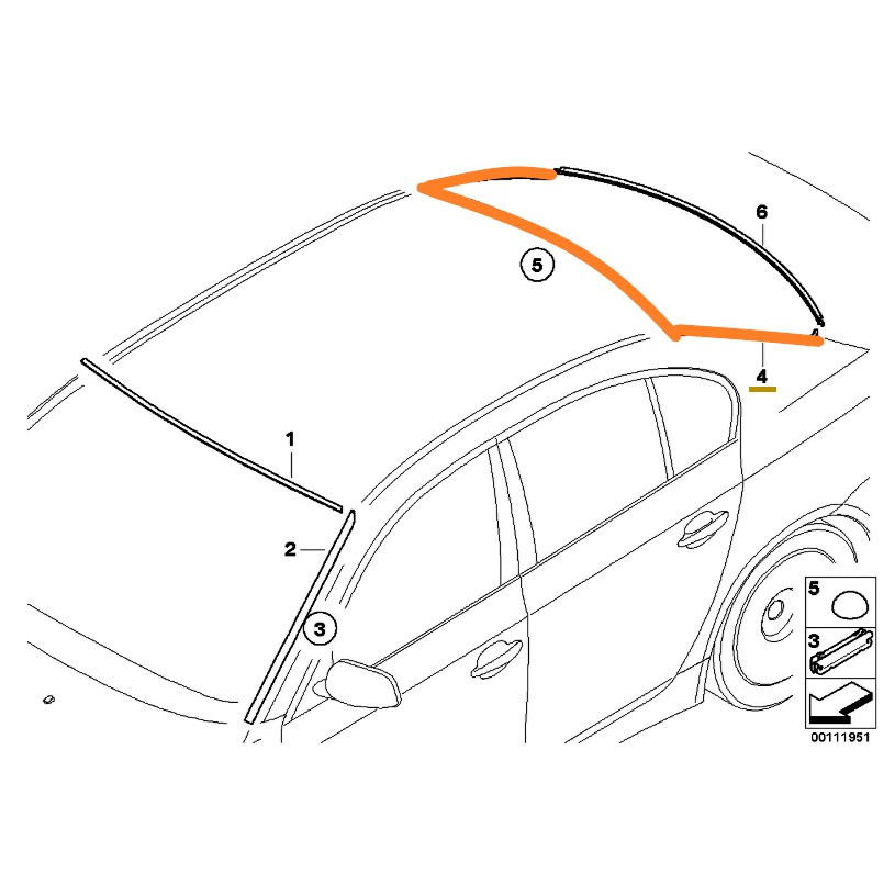 德國原廠BMW E60 後擋風玻璃上膠條 後檔風玻璃上膠條 上飾條 密封條520 530 535 540