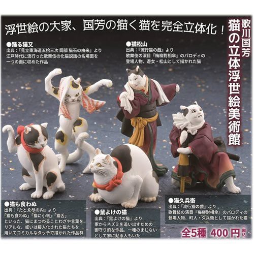 扭蛋海洋堂歌川國芳貓的立體浮世繪美術館扭蛋浮世繪美術館貓咪貓妖 蝦皮購物