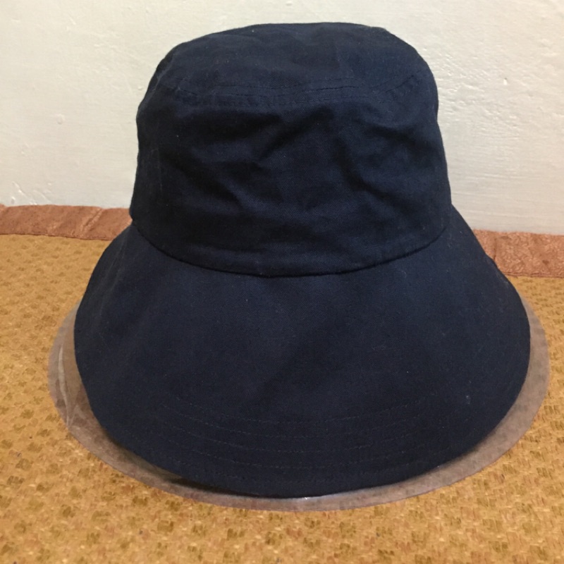 [二手］無印良品 MUJI 藍色 漁夫帽 鬱金香帽 前側加寬