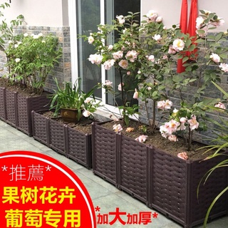 【梅塞德斯】-免運！傢庭 特大 戶外 專用 陽臺 種菜盆 組閤 種植箱 長方形 花箱 塑膠 花盆 花槽*-**