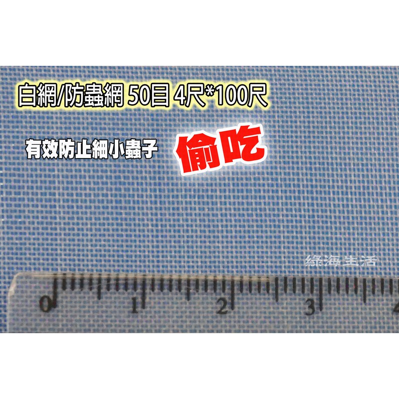 【綠海生活】含稅 50目 白網 6尺*長度:100尺(30M) 蔬菜網 防蟲網 溫室網 過濾網 網子 - 防風 防蟲