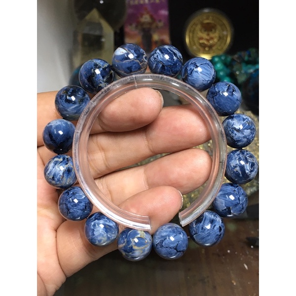 A9 頂級納米比亞 藍色風暴 超美全藍牛仔藍 藍彼得石 彼得石 13mm 手珠 手串 手鏈 A