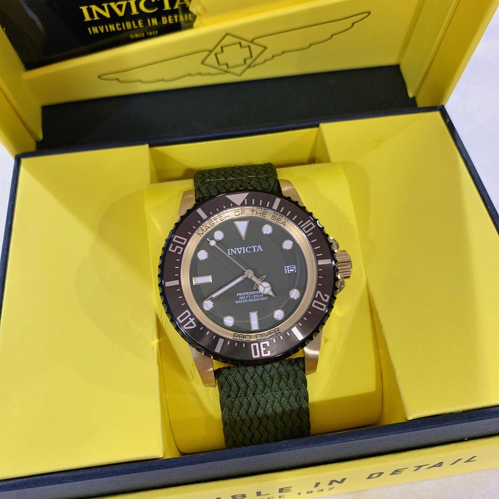 (Little bee小蜜蜂精品)INVICTA 英威塔 帆布錶帶水鬼 機械款帆布錶 兩色可選
