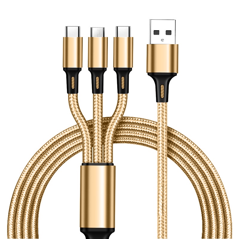 3 合 1 Micro Usb Type C 充電器電纜多 Usb 端口多個 Usb 充電線 Usbc 手機線, 用於三