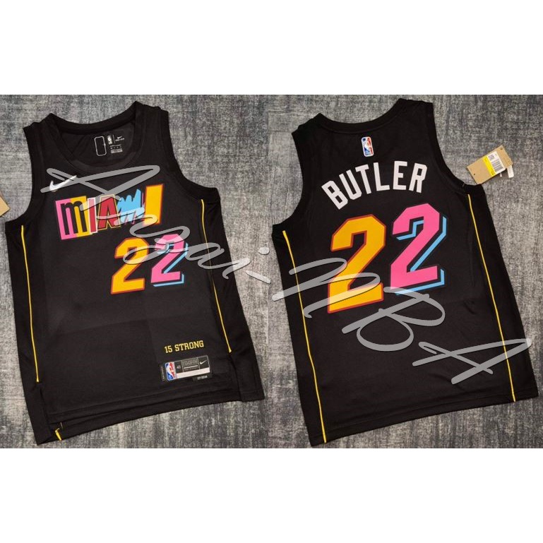 Anzai-NBA球衣 22年全新賽季 Miami Heat 邁阿密熱火隊 Butler 22號黑色熱壓球衣-全隊都有