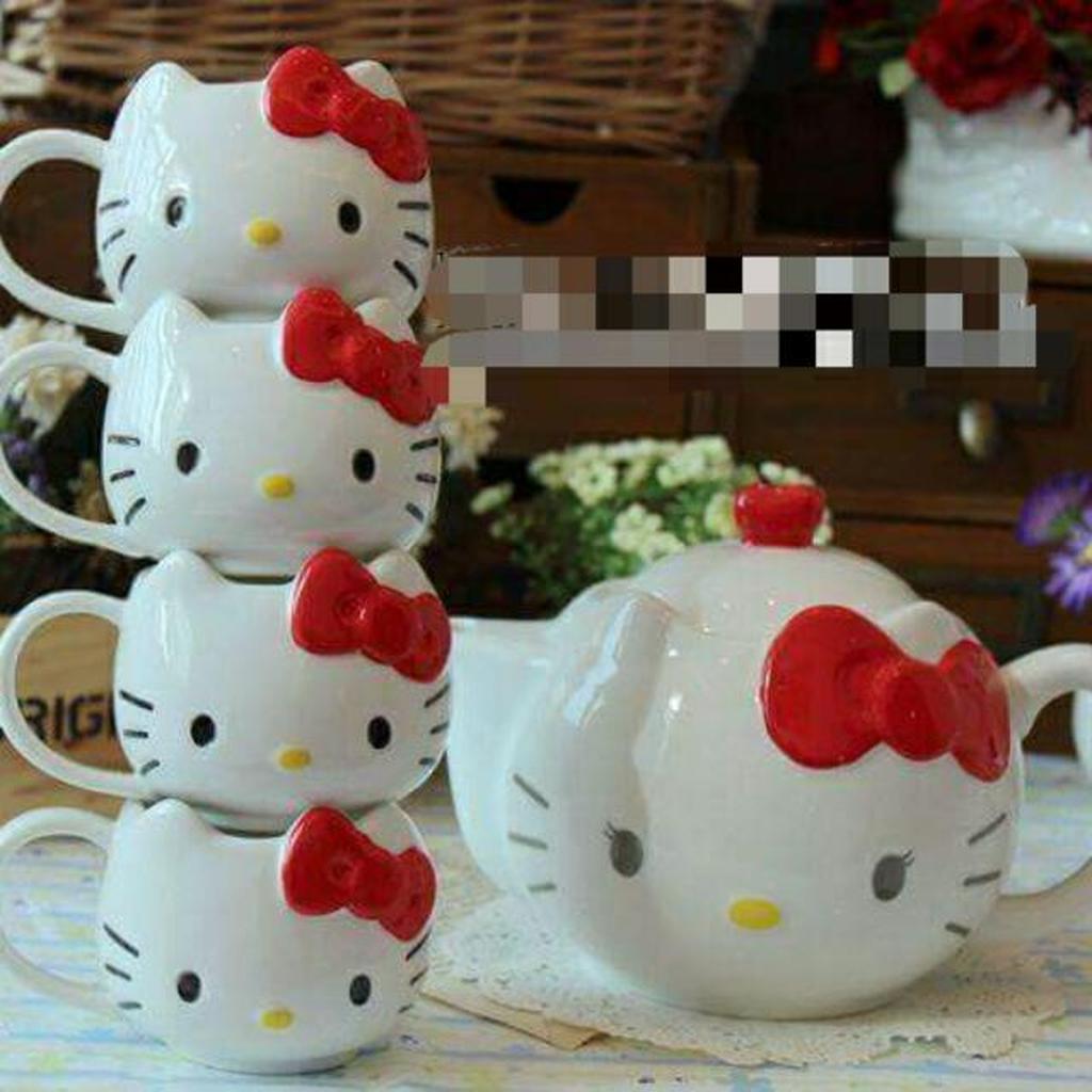 【現貨特價】Kitty可愛茶具5件套組