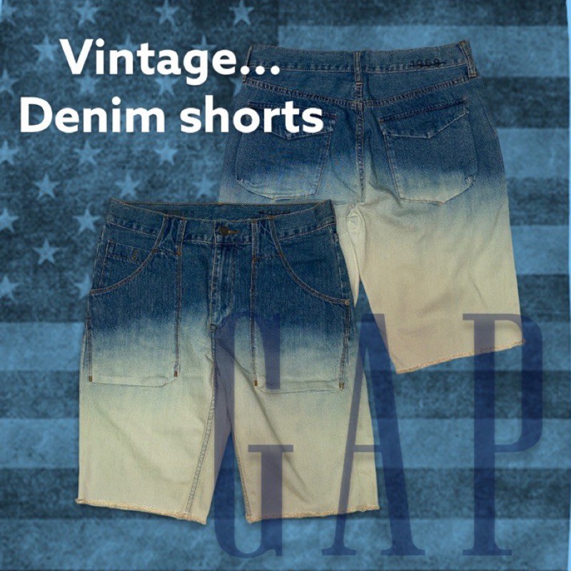美國GAP Vintage 牛仔短褲 漸層 工裝版型 早期款 古著