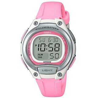 【CASIO】10年電力經典輕巧便利好戴運動電子錶-粉x銀(LW-203-4A)正版宏崑公司貨