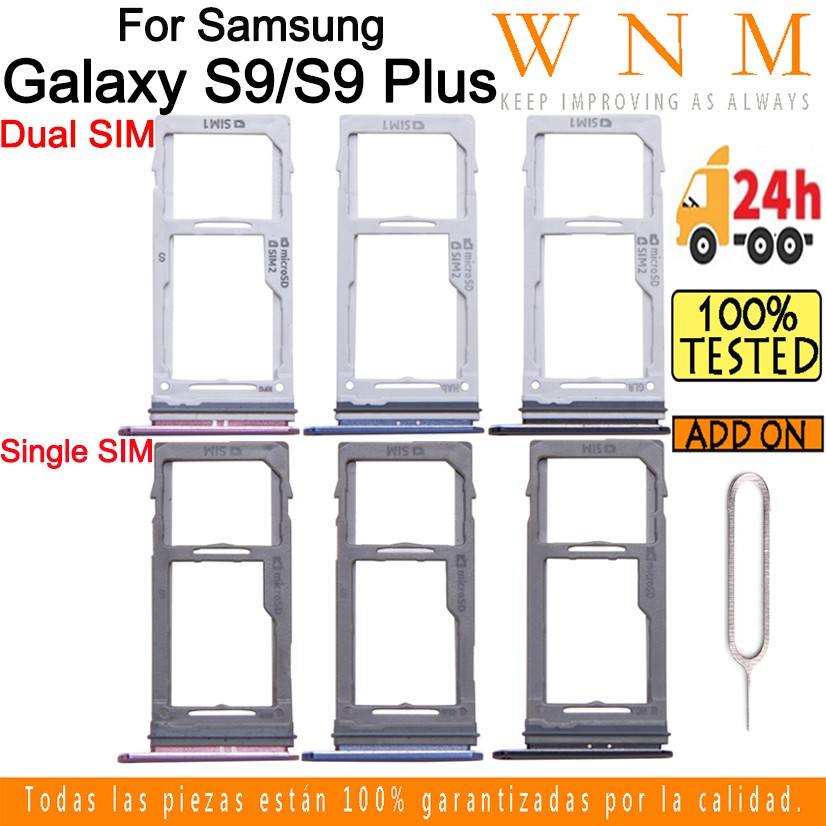 SAMSUNG 適用於三星 Galaxy S9 Plus G965 單/雙 SD 卡和 Sim 卡托盤適用於 Galax