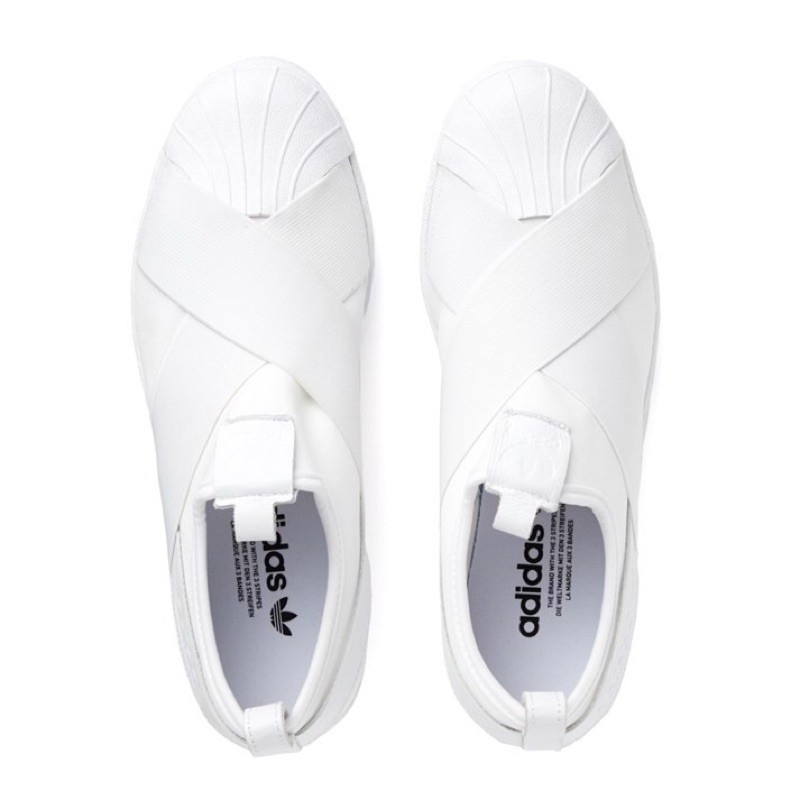 全新愛迪達adidas Slip on W 女款 白色 繃帶鞋