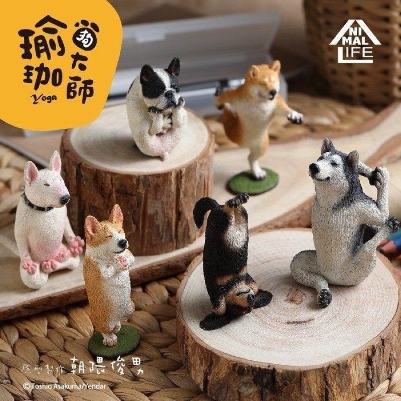 現貨 朝隈俊男 Animal Life 狗瑜珈大師 限量特典 動物公仔 研達YENDAR