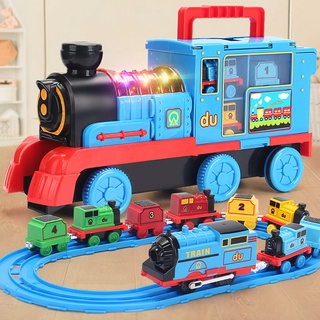 寶媽優選仿真電動小火車軌道套裝玩具兒童男孩汽車合金6模型4寶寶2益智3歲