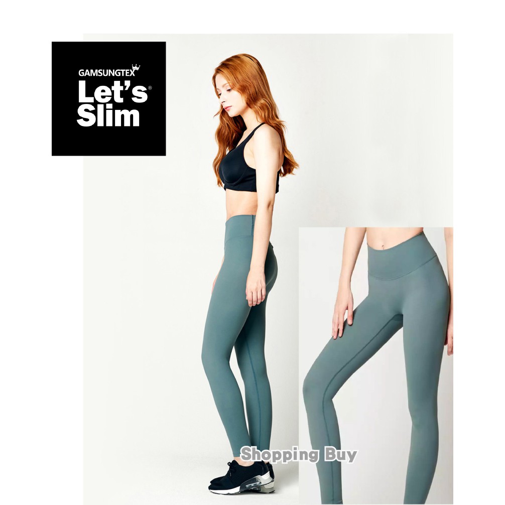 【韓國Let's Slim】機能魔塑褲 莫蘭迪綠 瑜珈褲 瘦腿褲 高腰提臀 健身 跑步 瑜珈 舞蹈