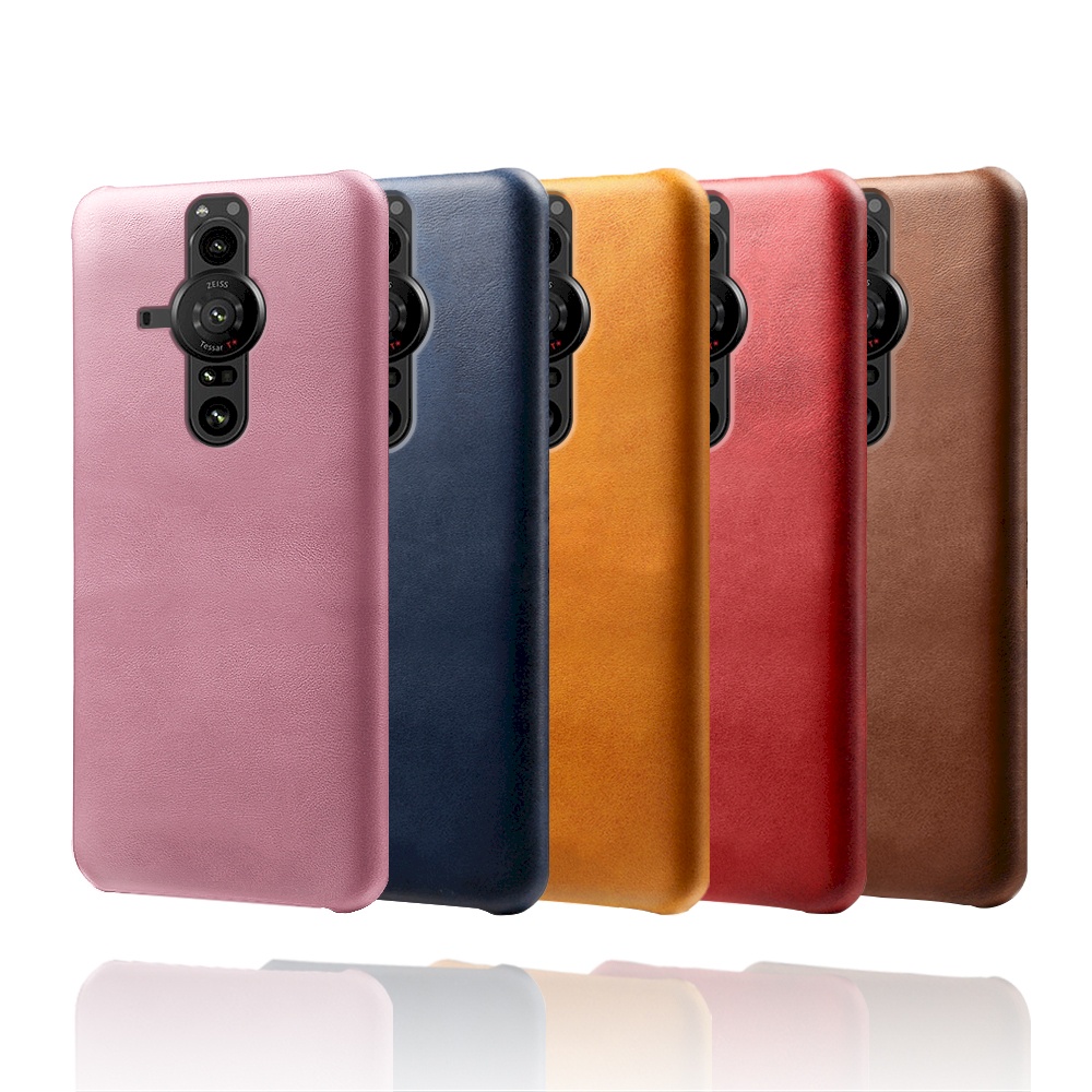 Sony Xperia Pro-i 皮革保護殼牛皮仿真皮紋單色背蓋素色多色手機殼保護套手機套