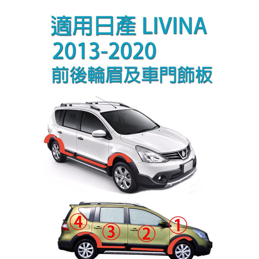 &lt;大米倉庫&gt; 適用 日產NISSAN LIVINA 輪眉 輪弧 &amp; 車門下飾板 門板