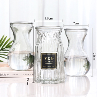 玻璃花瓶擺件辦公室客廳透明北歐插花瓶創意水培花瓶簡約彩色花瓶 包包專賣店 蝦皮購物