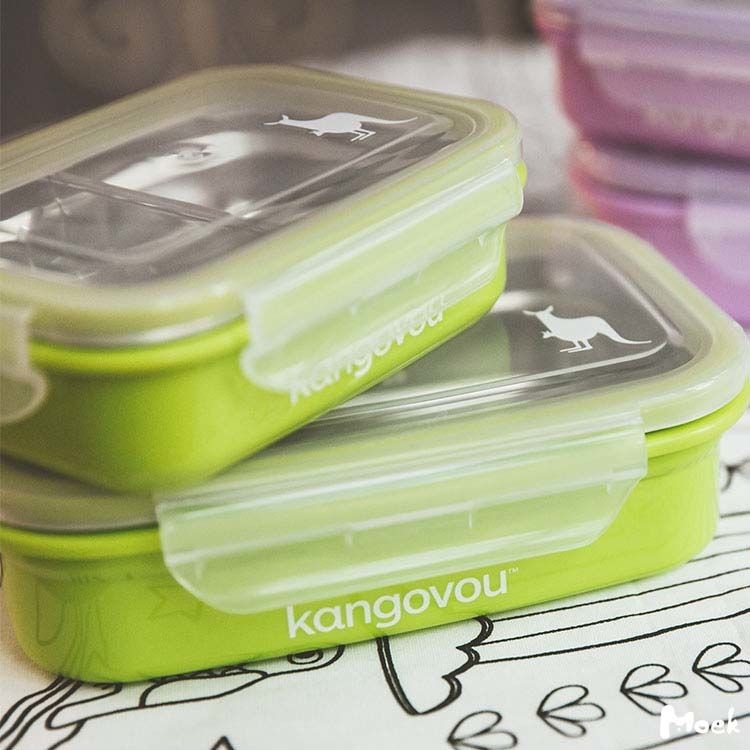 (現貨/公司貨) Kangovou小袋鼠不鏽鋼安全餐盒-青蘋綠