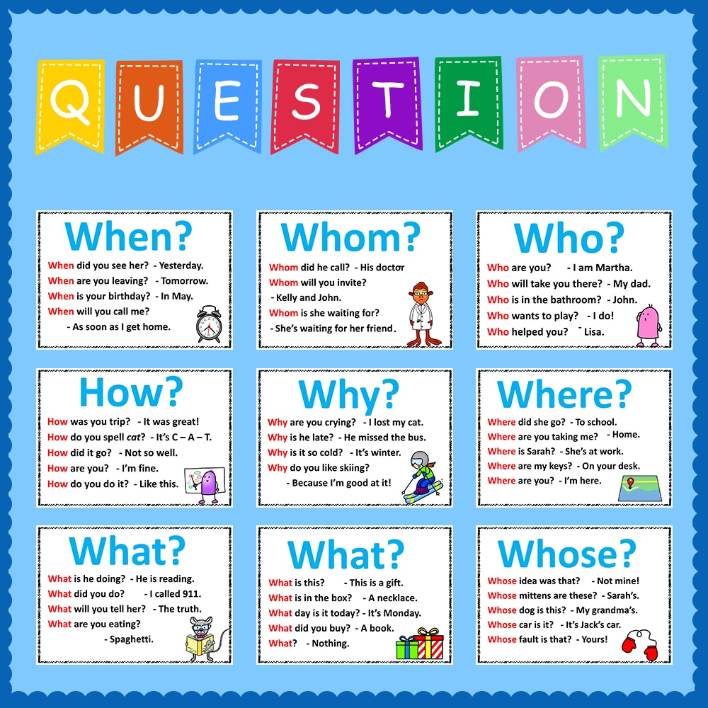 9張wh Questions 英語疑問詞幼兒疑問句學習a4海報幼稚園教具親子學習 蝦皮購物