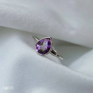 【非銀不可】紫水晶純銀戒指 附國際證書