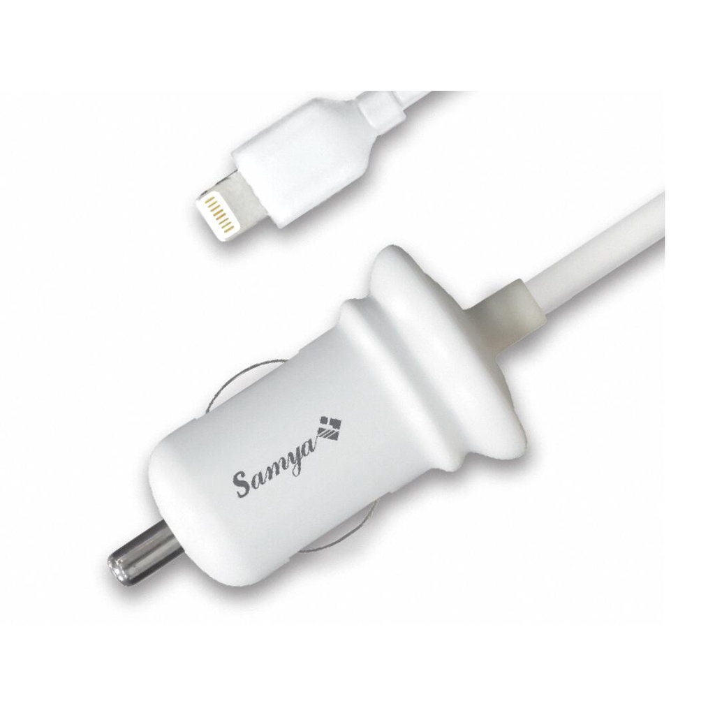 車充頭+充電線二合一 蘋果原廠 MFI認證車充 samya Apple Lightning 蘋果車用充電器 2.4A快充