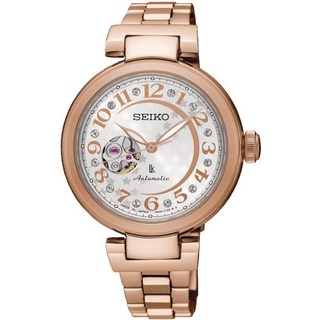 【SEIKO】LUKIA 玫瑰金星月鏤空機械女錶 34mm SSA826J1 4R38-01L0K 台灣公司貨SK022