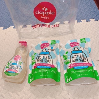 全新 美國Dapple 奶瓶及餐具清潔液500ml 無香精+補充包1L*2包