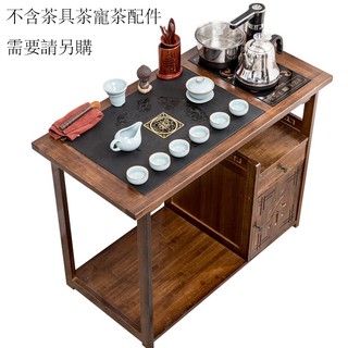 5Cgo中式移動茶臺原色竹製茶車簡約家用茶水櫃實木小茶桌茶盤功夫茶具套裝全自動嵌入式複古風 585266031247