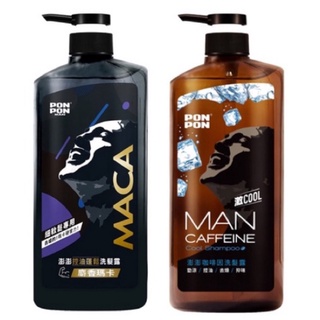 澎澎MAN 咖啡因勁涼洗/控油蓬鬆麝香瑪卡洗髮露 650g+30g