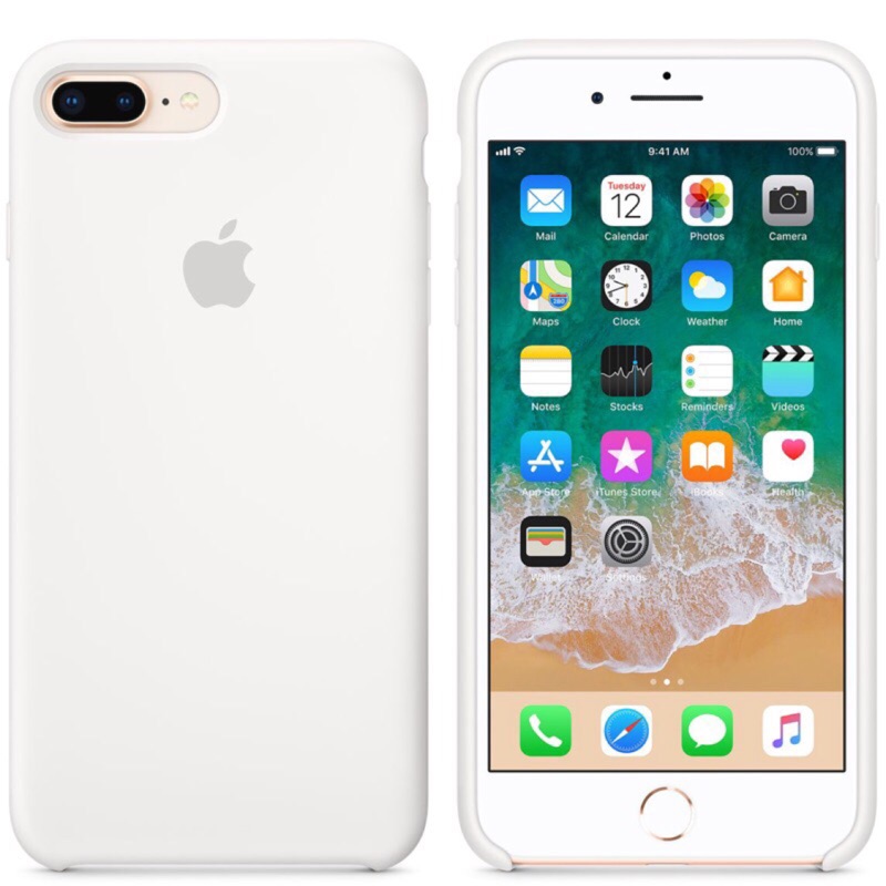Apple 蘋果 iPhone 7 8 plus 矽膠保護套 殼 白色 官方原廠