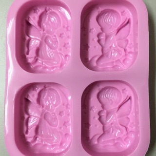 4孔 方形天使 天使祈禱 婚禮天使 方形模具 手工皂模具 矽膠模具 蛋糕模具 巧克力模具 烘焙模具 製冰盒